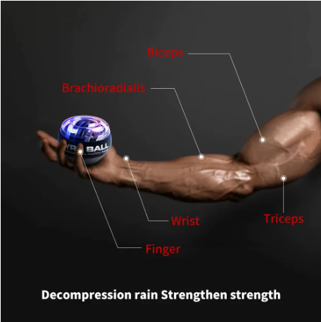 LED Wrist Power Trainer Ball – Self-Starting Gyro Hand Trainer