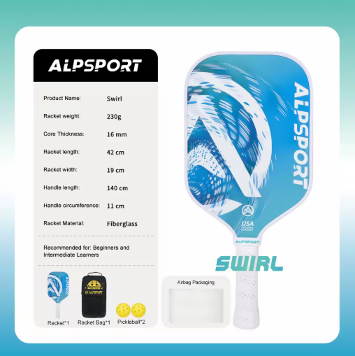 ALPSPORT SWIRL Graphite Pickleball Paddle – Lightweight, Durable & High‑Performance Racket