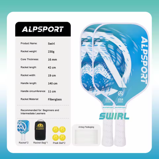 ALPSPORT SWIRL Graphite Pickleball Paddle – Lightweight, Durable & High‑Performance Racket